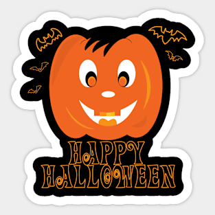 Cute Happy Halloween Pumpkin Sticker